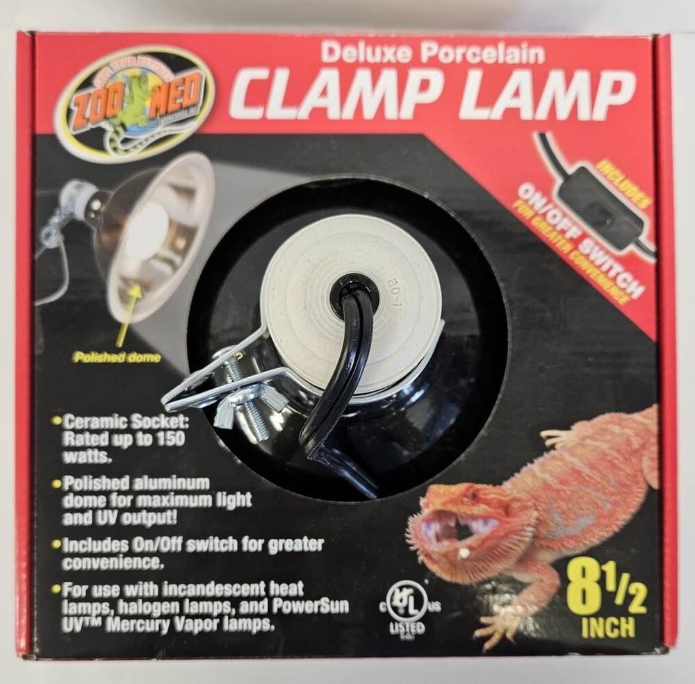 ZOO MED 8 1/2″ Deluxe porcelain Clamp Lamp