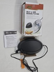 Zilla Heat & UVB Basking Fixture Reptile Lamp Hood Open Box Used Twice Bearded