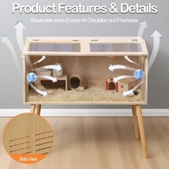 32″x16″x16″ Chick Brooder Box with Heat Lamp, Thermometer, Feeder & Waterer Set