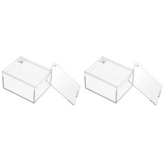 2 Pieces Reptile Container Transparent Enclosure Lizard Aquarium