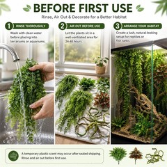 Reptile Plants Terrarium Decor, Hanging Reptile Vines, Flexible Bendable Jung…
