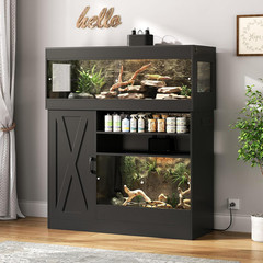 60 Gallon Reptile Tank & 45 Gallon Reptile Terrarium with Cabinet,Dual Reptile E