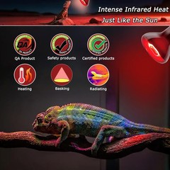 2.5″ 60W Compact Red Infrared Heat Lamp Bulb Basking Spot Light for Reptiles