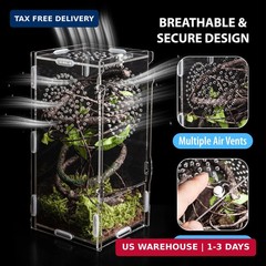 Jumping Spider Enclosure, Acrylic Praying Mantis Habitat, 8″*4″*4″ Insect Terrar