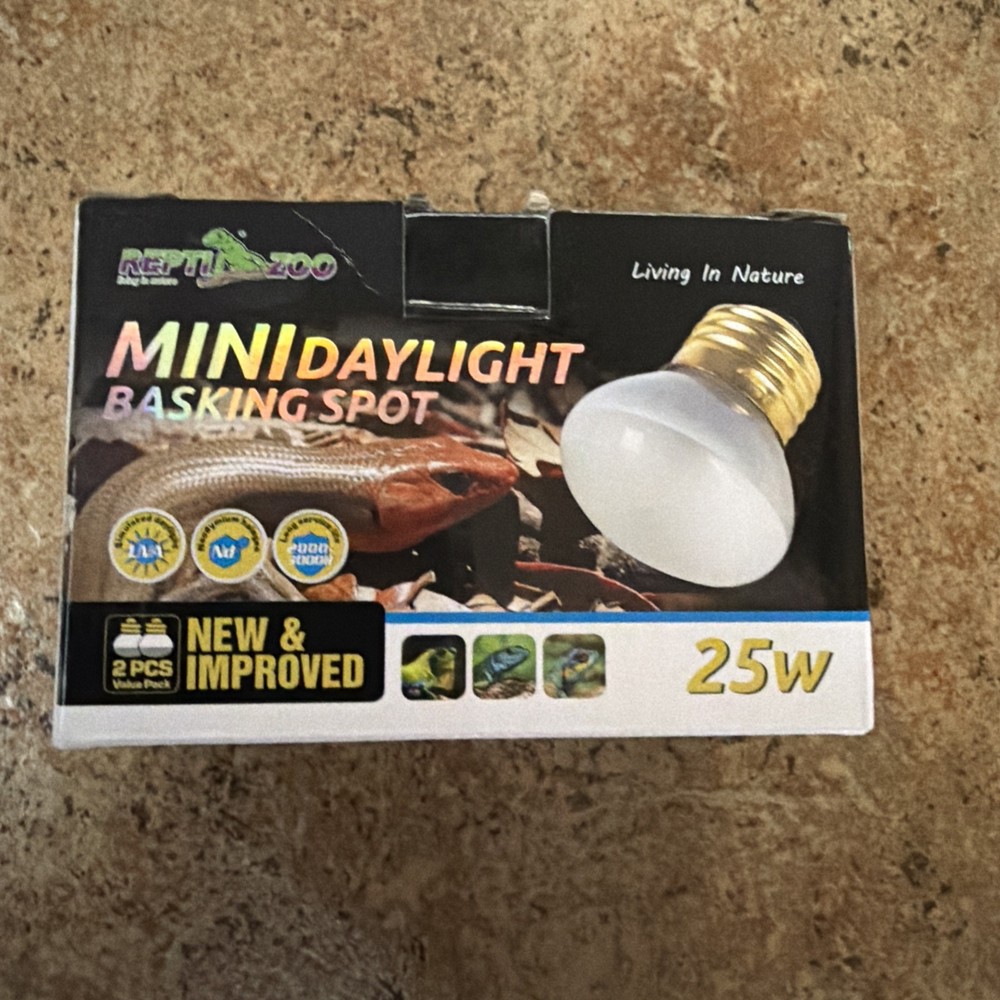 25W Upgraded Nano Reptile Daylight Basking Spot Heat Lamp Bulb 2 Pack, UVA Fu…