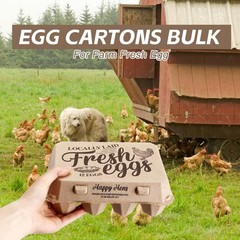 Zhanmai 50 Pcs Natural Paper Pulp Egg Cartons Blank Bulk 12 Count Dozen Vinta…