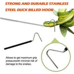 52″ Collapsible Snake Tongs Catcher+40″ Snake Hook Reptile Grabber Handling Tool