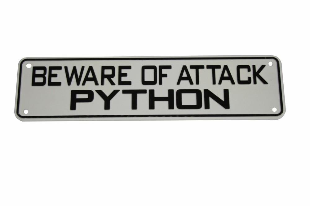 Beware of Attack Python Sign Bearded Dragon Crested Gecko Reptile Lizard Snak…