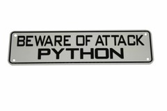 Beware of Attack Python Sign Bearded Dragon Crested Gecko Reptile Lizard Snak…