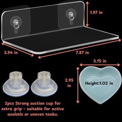 Axolotl Hammock Ledge for Aquarium and Feeding Dish, Axolotl Hammock with Cer…