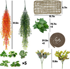 15Pcs Bearded Dragon Tank Accessories, Reptile Plants, Reptile Hammock, Lizard H