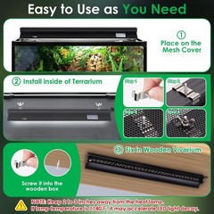 UVB Light for Reptiles, 18W HO LED UVB Reptile Light Fixture UVA UVB Lamp Bul…