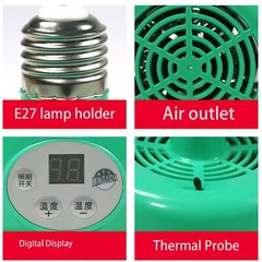 Chicken Farm Heat Lamp with Remote Control Heater Fan for Poultry and Reptiles
