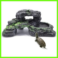 Reptile Hide Resin Turtles Dock for Aquarium Size: 7.1 x 4.7 x 2.7 inches, Tu…