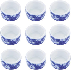 DQITJ 9 Pcs Spider Micro Ceramic Water Bowl, Hermit Crab Mini Dish for Spider