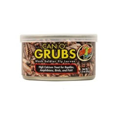 Zoo Med Can O Grubs Reptile Treat High Calcium Black Soldier Fly Larvae 1.2 oz