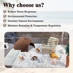 6 PCS Hermit Crab Shell 1 Coconut Hut 5 Seashell Decoration Tank Hideout Toy