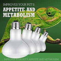 8 Pcs 100W Reptile Heat Lamp Bulbs – UVA Basking Light for Bearded Dragons, Turt