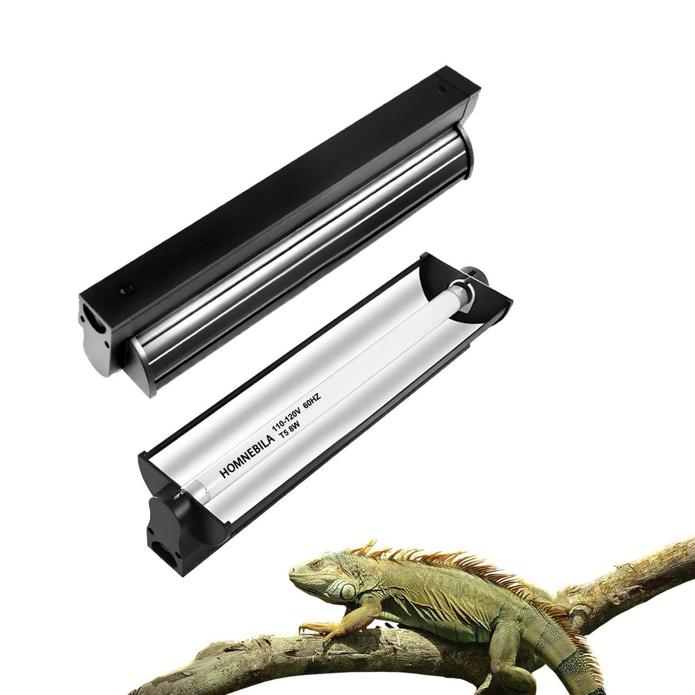T5 10.0 UVB Reptile Light Fixture, T5 UVA UVB Light Tube Lamp Blub 8W 12″ for…