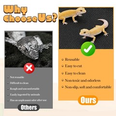 Bearded Dragon Tank Accessories, 8x2ft Reptile Substrate Mat Terrarium Carpet…