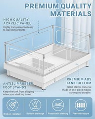 Turtle Tank Kit Tortoise Habitat, Aquarium Tank with Filter, Acrylic XL..