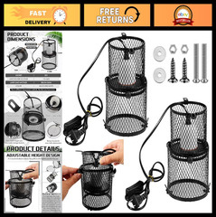 Retractable Reptile Heat Lamp Holder – Anti-Scald Lampshade for Snakes, Lizards,