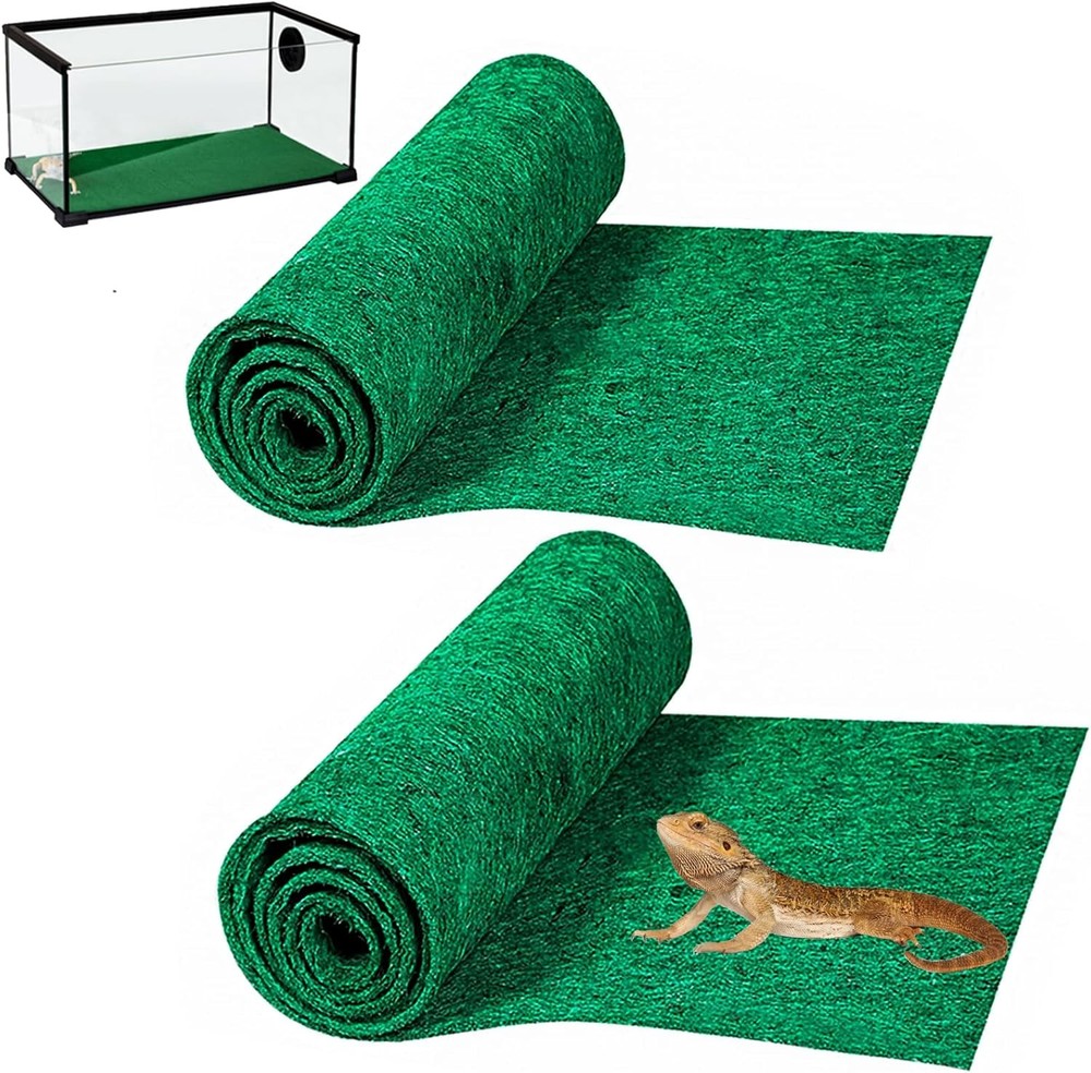 2 Pack Reptile Carpet, 39’’ x 20’’ Terrarium Bedding Substrate Liner Reptile …