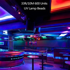 CLY 33ft LED UV Black Light Strip Kit, 600 600 Count (Pack of 1), Purple