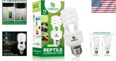 Reptile UVB Light Bulb – E26, 13W for Chameleons, Iguanas & Turtles