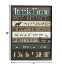 Stupell Industries Rustic Family House Rules Green Brown Tan