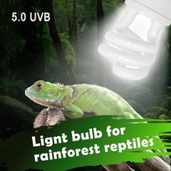 UVB Reptile Light, 5.0 15W UVA UVB Light for Reptiles, Spiral Compact Fluores…