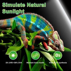 T8 15W UVB 5.0 Reptile Light, 18inch UVA UVB Reptile Light Bulb 2 Pack, Fluoresc