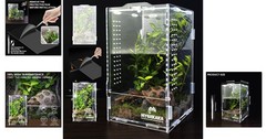 Multi-Species Acrylic Terrarium – Spider, Snail & Frog Home, 160 Cubic Inches