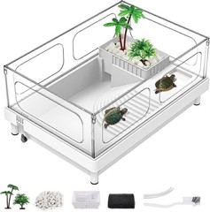 Small Turtle Tank Kit(Tank Light Filter Acrylic Turtle Tank Starter Kit W/ Bask