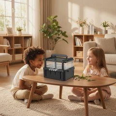 Reptile Carrier Portable Reptile Transport Box Transparent for Veterinary