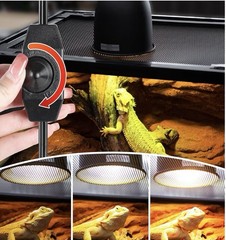 Reptile Light Fixture with Dimmable Switch,5.5 inch Deep for Tank Terrarium
