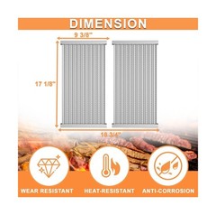 17 1/8 X 9 3/8″ Grill Emitter Grates for Charbroil TRU-Infrared 2 Burner 4636…