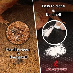 Bearded Dragon Tank Accessories, Reptile Carpet Bedding, 18×72″ Black