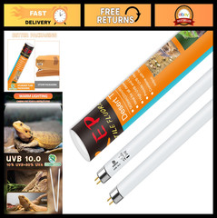 39W T5 UVB Reptile Light Bulb 10.0 – UVA Lamp Tube for Bearded Dragons, 2 Pack