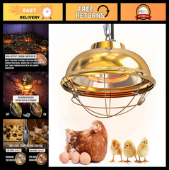 300W Chicken Coop Heater – Waterproof Heat Lamp for Chickens, Ducks, Rabbits & C