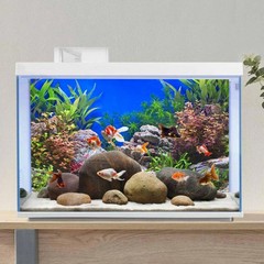 AWERT 30×12 inches Aquatic Plant Fish Tank Background Stone River Bed & Lake …