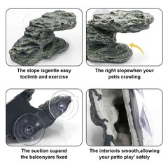 Reptile Cave Turtle Basking Platform Natural Turtle Ramp Reptile Hideout Reptile