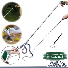 47″ Snake Tongs Heavy Duty & 39″ Hook Reptile Grabber Collapsible Handling Tools