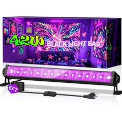 THECHAM 42W LED Black Light Bar, Blacklight Bar with 42W-1Pack,