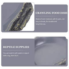 Turtle Feeding Bowl Leopard Gecko Water Food Dish for Reptile Tank Tray