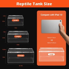 Escape Proof Reptile Terrarium,Shatter Proof Polycarbonate Tarantula Tank wit…