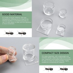 2pcs Mini Ant Water Feeder – Transparent Liquid Feeding Bowls for Ant Farms S…