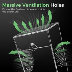 Acrylic Jumping Spider Enclosure, Secure Front Opening Door, 4x4x8 inch, Vent…