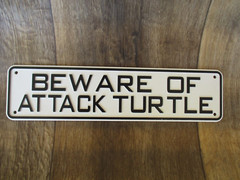 Beware of Attack Turtle Sign Bearded Dragon Crested Gecko Reptile Lizard Snak…