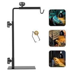 Reptile Lamp Stand, Adjustable 16-31 Inch Domes Heat Lamp Metal Bracket Floor